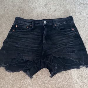 High waisted denim shorts